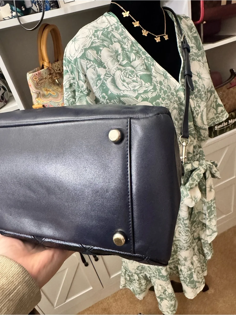 Coach Blue and Black Patchwork Morgan Satchel